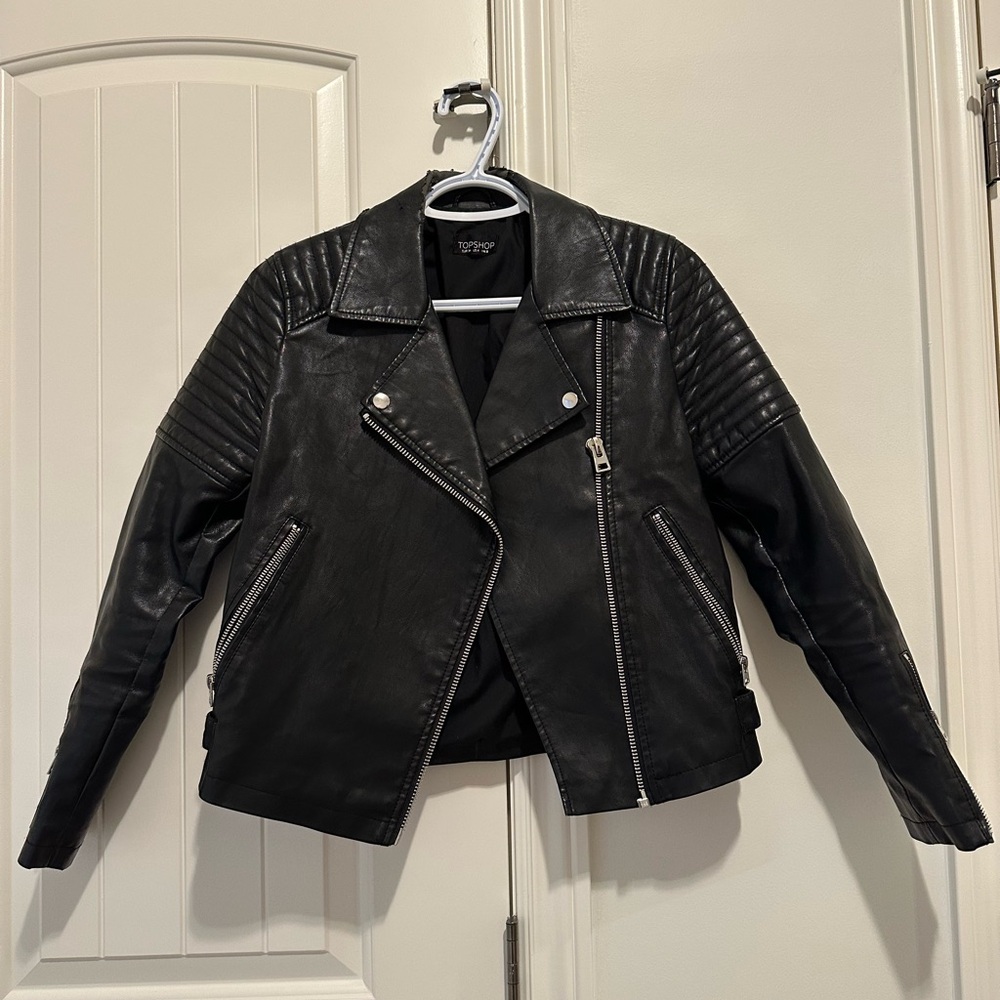 Topshop Black Faux Leather Jacket